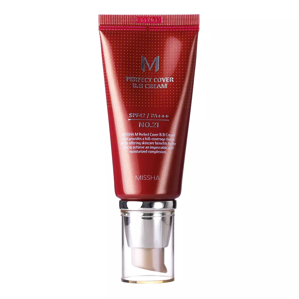 Missha - M Perfect Cover BB Cream SPF42/PA+++ - Krycí BB krém s UV filtrom - No.21 Light Beige - 50ml