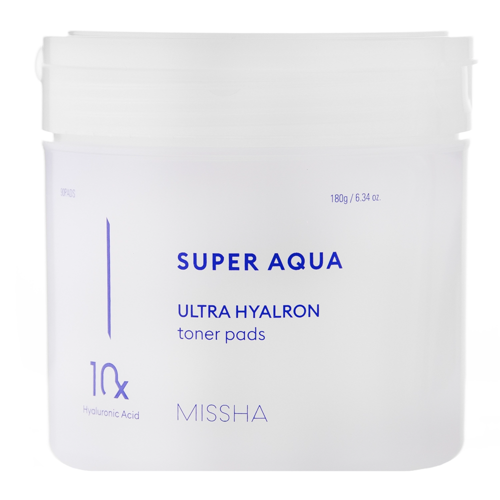 Missha - Super Aqua Ultra Hyalron Toner Pads - Hydratačné tampóny na tvár - 180 g / 90 ks