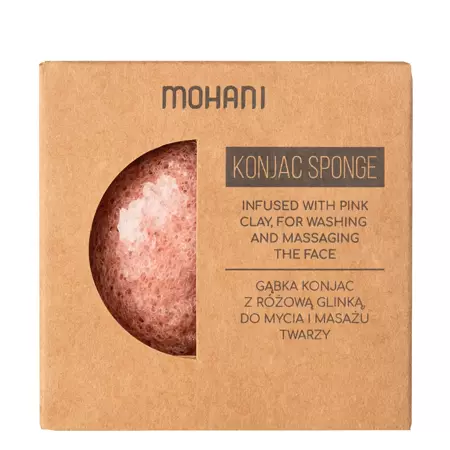 Mohani - Konjac Sponge - Čistiaca konjaková hubka s ružovým ílom - 1ks