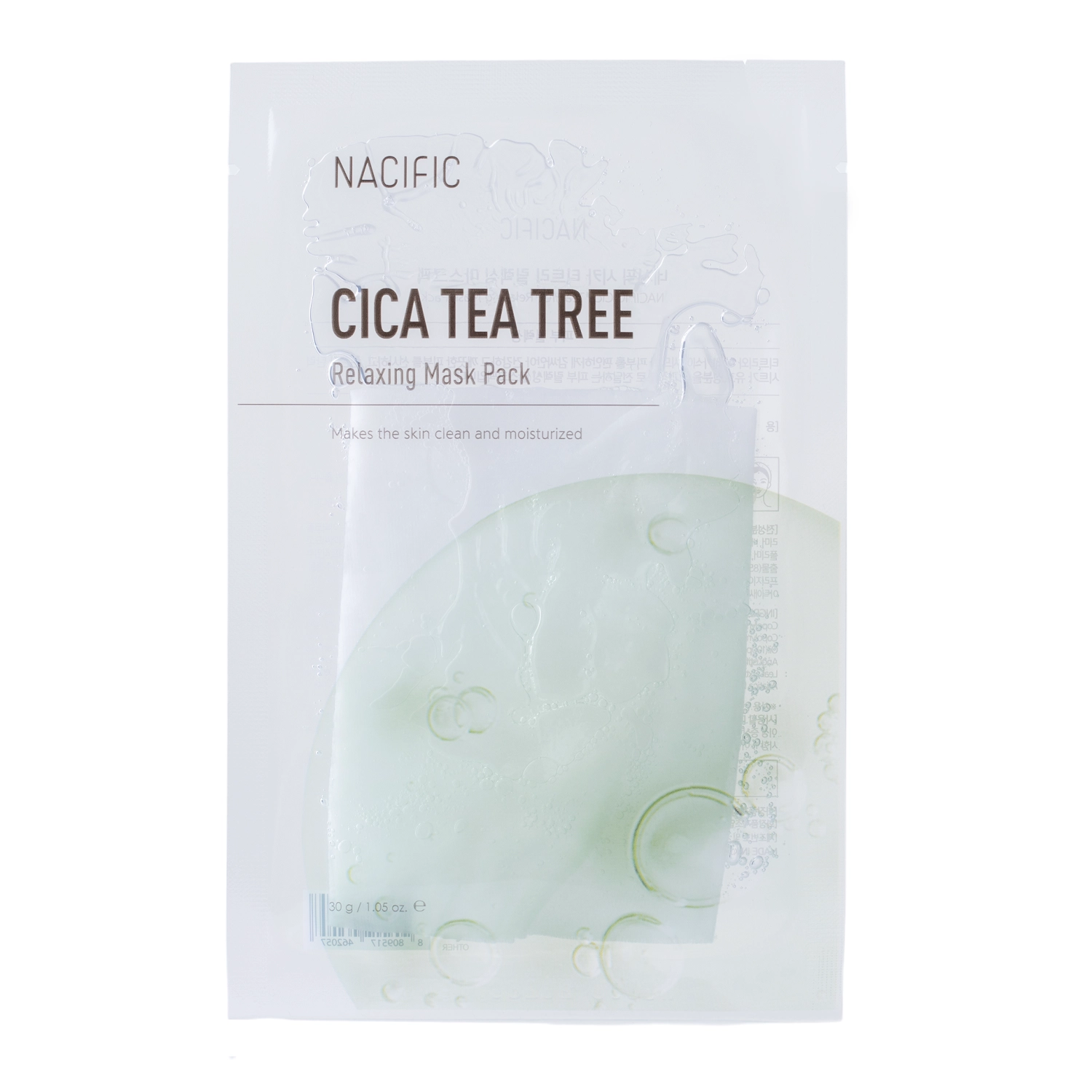 Nacific - Cica Tea Tree Relaxing Mask - Upokojujúca plátienková maska - 1 ks / 30 g