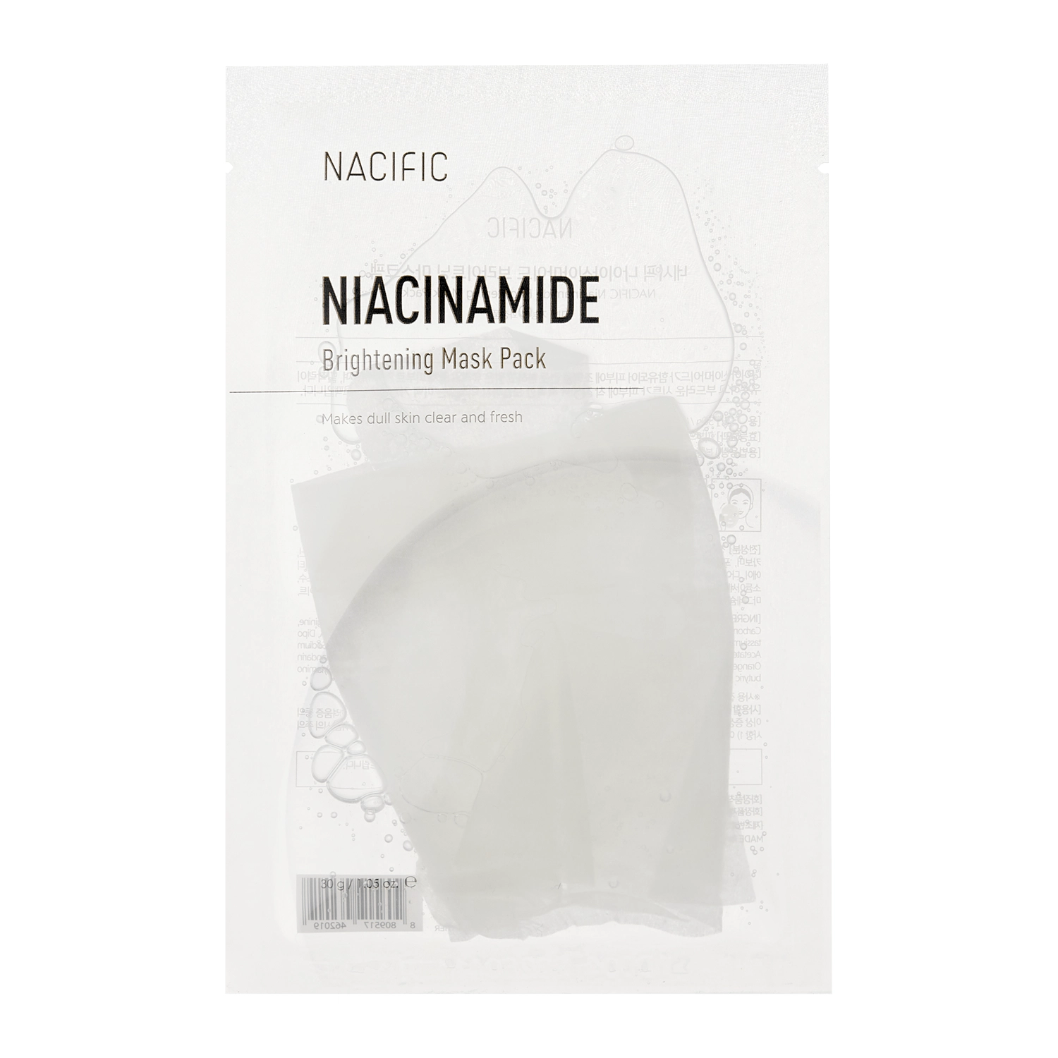 Nacific - NIACINAMIDE Brightening Mask - Rozjasňujúca plátienková maska s niacínamidom - 30 g