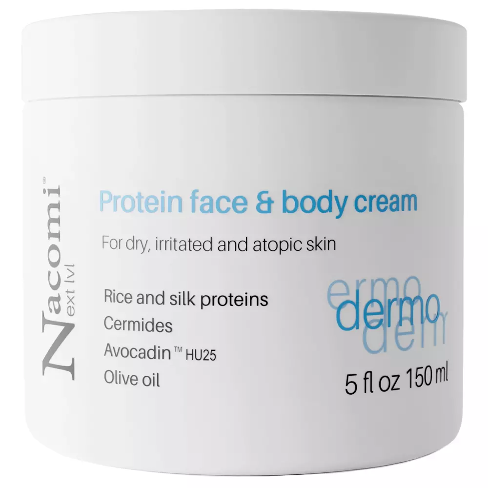 Nacomi - Dermo - Proteín Face & Body Cream - Krém na tvár a telo s proteínmi pre atopickú, suchú a podráždenú pokožku - 150 ml