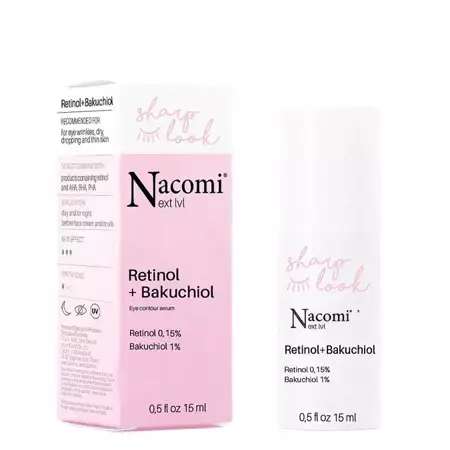 Nacomi - Next level - Retinol + Bakuchiol - Eye Contour Serum - Očné sérum s retinolom a bakuchiolom proti vráskam - 15 ml