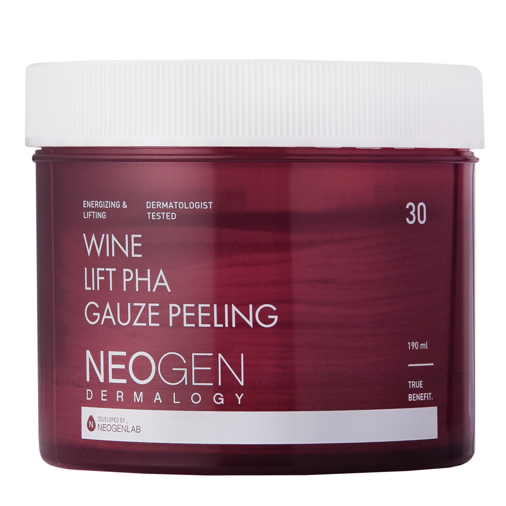 Neogen - Wine Lift PHA Gauze Peeling - Pleťové tampóny proti starnutiu s kyselinami a hroznom - 30ks/190ml