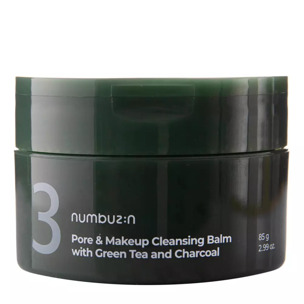 Numbuzin - No.3 - Pore&Makeup Cleansing Balm With Green Tea And Charcoal - Odličovací balzam so zeleným čajom a aktívnym uhlím - 85 g