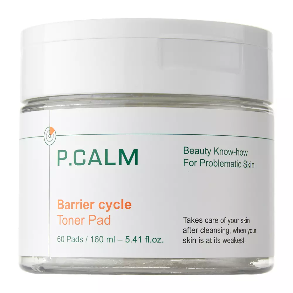 P.Calm - Barrier Cycle Toner Pad - Upokojujúc pleťové tonikum v tampónoch - 60 ks / 160 ml