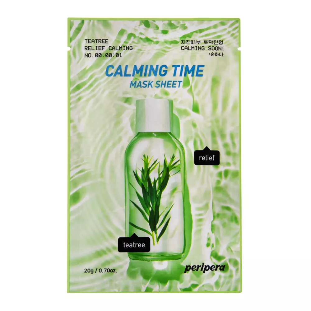 Peripera - Calming Time Mask Sheet Teatree Relief Calming - Upokojujúca textilná maska s tea tree - 20 g