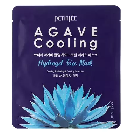 Petitfee -  Agave Cooling Hydrogel Face Mask - Upokojujúca a chladivá hydrogélová maska na tvár - 32 g