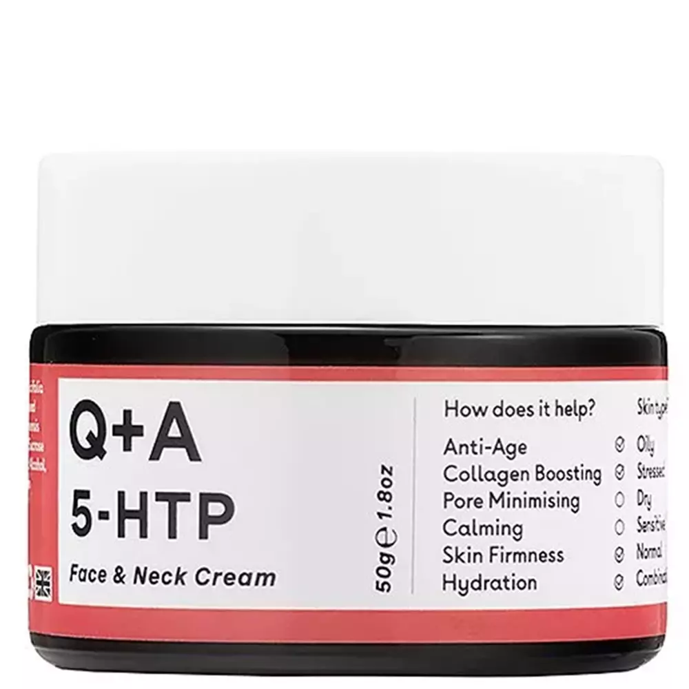Q+A - 5-HTP - Face&Neck Cream - Spevňujúci anti-aging krém na tvár a krk s aminokyselinou 5-HTP - 50ml