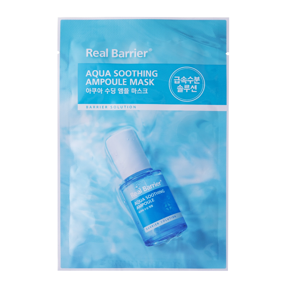 Real Barrier - Aqua Soothing Ampoule Mask - Upokojujúca plátienková maska - 28 ml