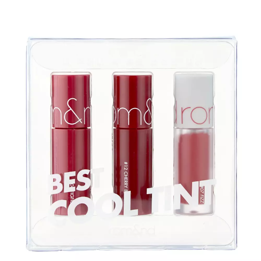 Rom&nd - Best Tint Edition - 02 Cool Tone Pick - Sada tintov na pery - Zero Velvet Tint - 07 Fizz - 2g + Juicy Lasting Tint - 12 Cherry Bomb - 2g + Juicy Lasting Tint - 06 Figfig - 2g