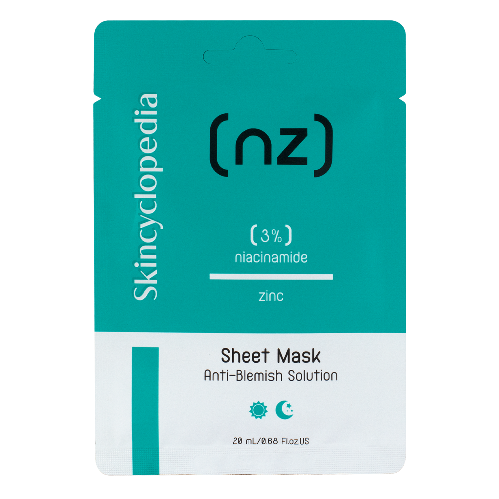 Skincyclopedia - Sheet Mask Niacinamide 3% Zinc - Plátienková maska proti nedokonalostiam -1ks/20 ml