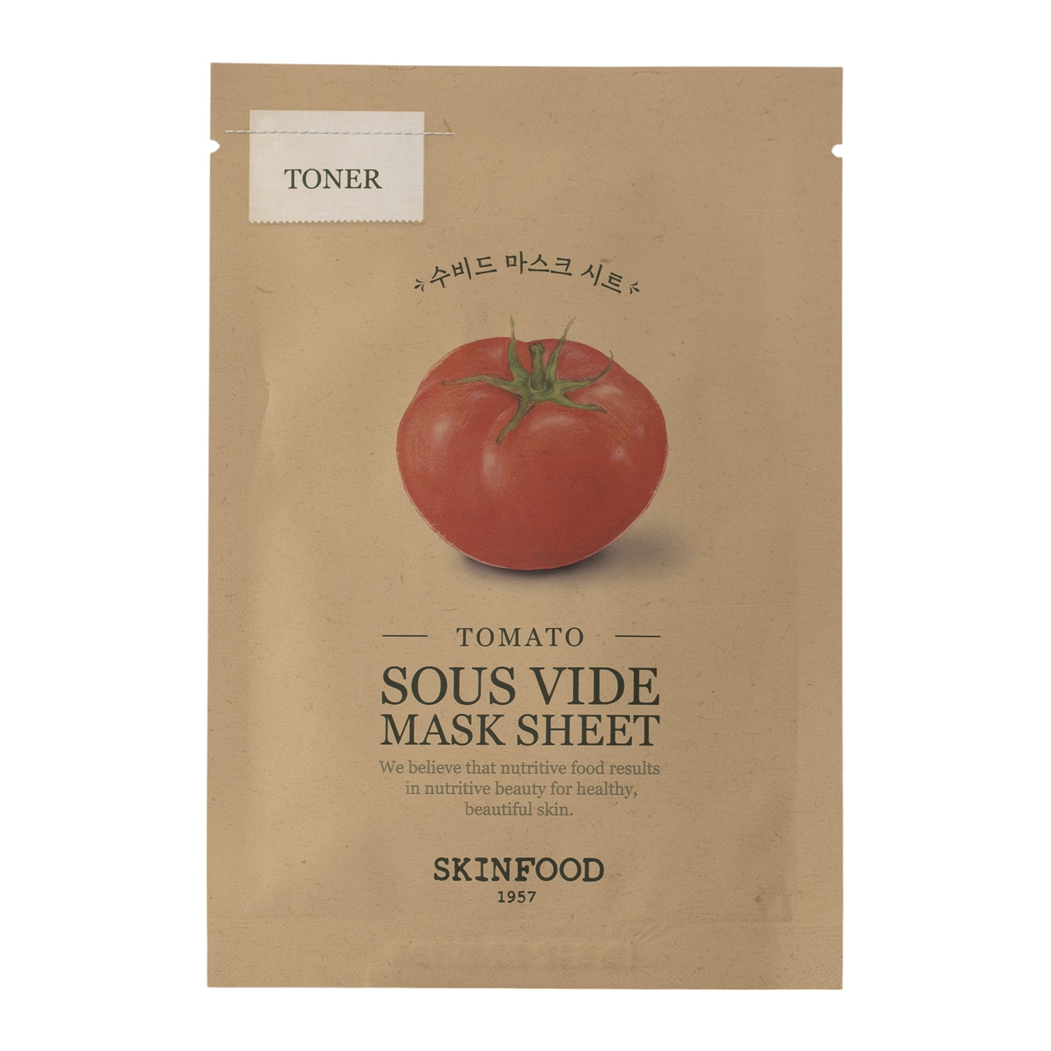 Skinfood - Sous Vide Mask Sheet Tomato - Rozjasňujúca plátienková maska- 1 ks / 18 g