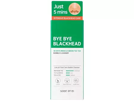 Some By Mi - Bye Bye Blackhead 30 Days Miracle Green Tea Tox Bubble Cleanser - Čistiaci gél/pena proti čiernym bodkám - 120ml
