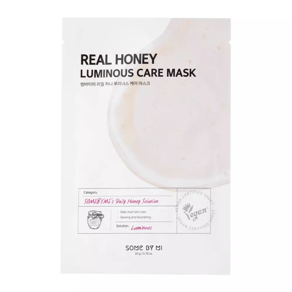 Some By Mi - Real Honey Luminous Care Mask - Rozjasňujúca plátienková maska - 20 g