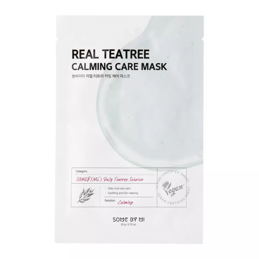 Some By Mi - Real Teatree Calming Care Mask - Upokojujúca plátienková maska - 20 g