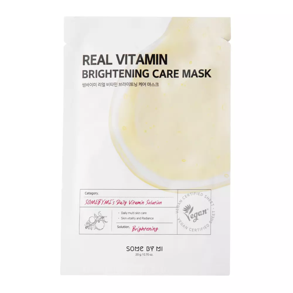 Some By Mi - Real Vitamin Brightening Care Mask - Rozjasňujúca plátienková maska - 20 g