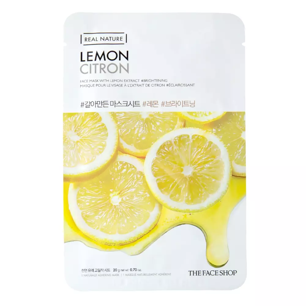 The Face Shop - Natural Mask Lemon - Plátienková maska s extraktom z citróna - 20 g