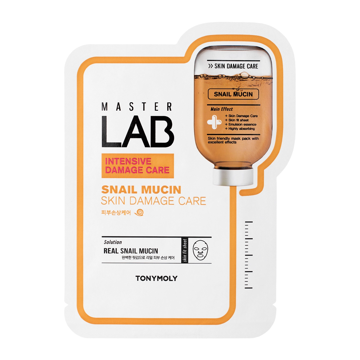 TonyMoly - Master Lab Mask Sheet Snail Mucin - Plátienková maska so slimačím slizom - 1ks / 19g