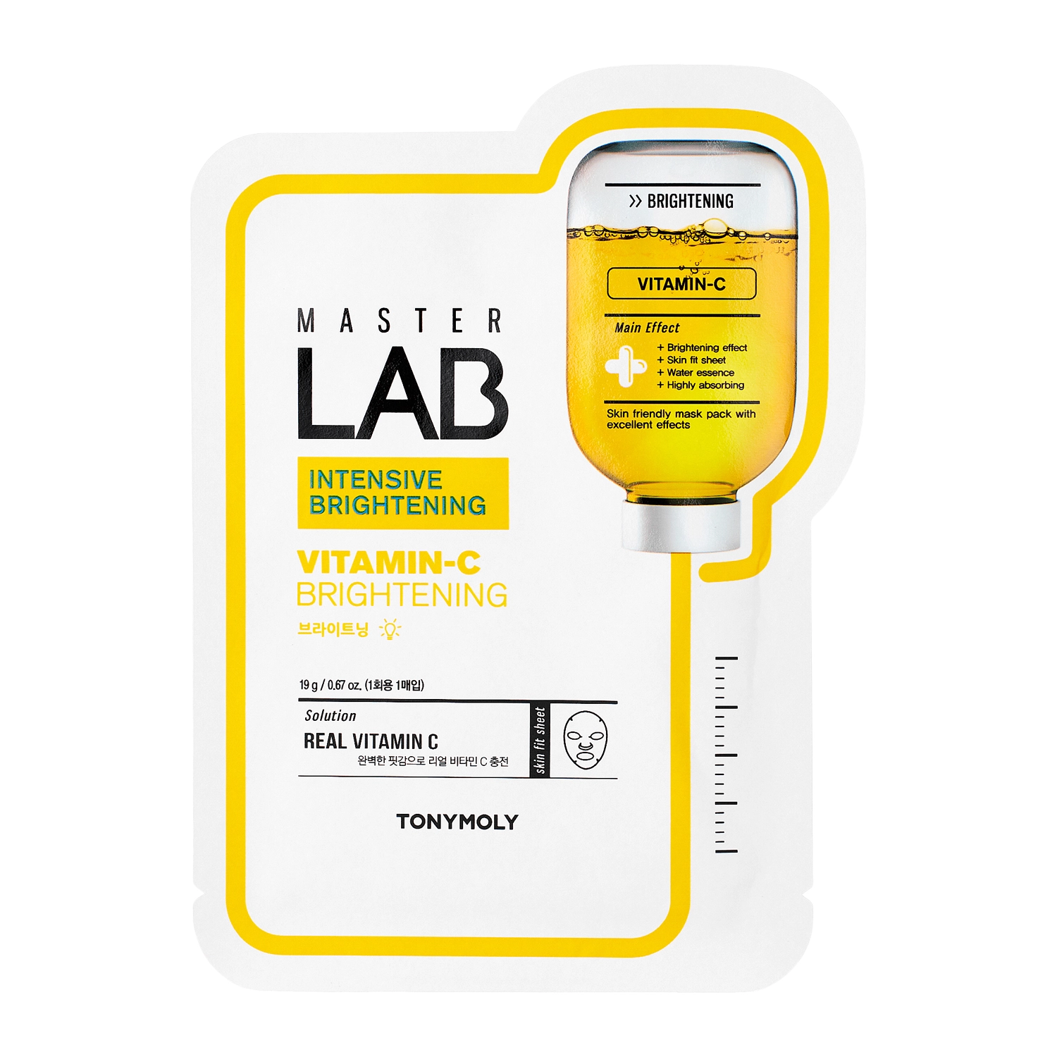 TonyMoly - Master Lab Mask Sheet Vitamin C - Rozjasňujúca plátienková maska s vitamínom C - 1 ks / 19 g