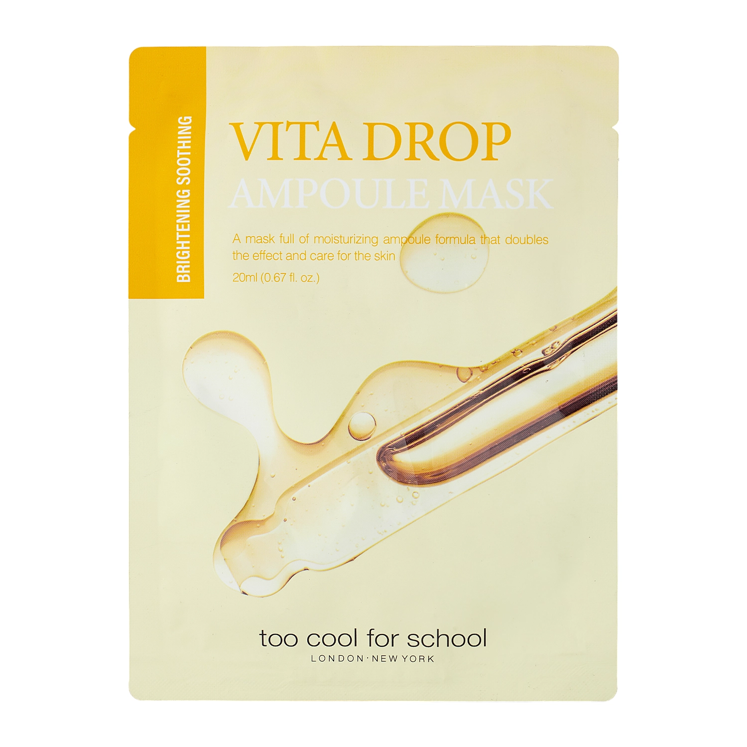 Too Cool for School - Drop Ampoule Mask Sheet Vita Drop Ampoule - Revitalizačná plátienková maska - 1 ks / 20 g