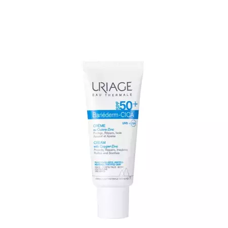 Uriage - Bariéderm - Cica Creme SPF50 - Ochranný krém s obsahom medi a zinku pre podráždenú pokožku - 40 ml