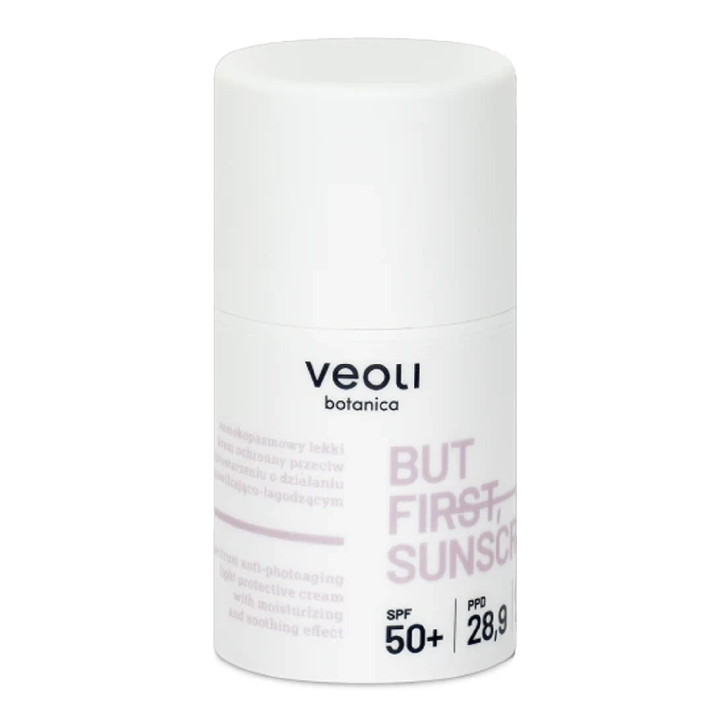 Veoli Botanica - But First, Sunscreen - Širokospektrálny ľahký SPF krém proti starnutiu s hydratačným a upokojujúcim účinkom - 50 ml