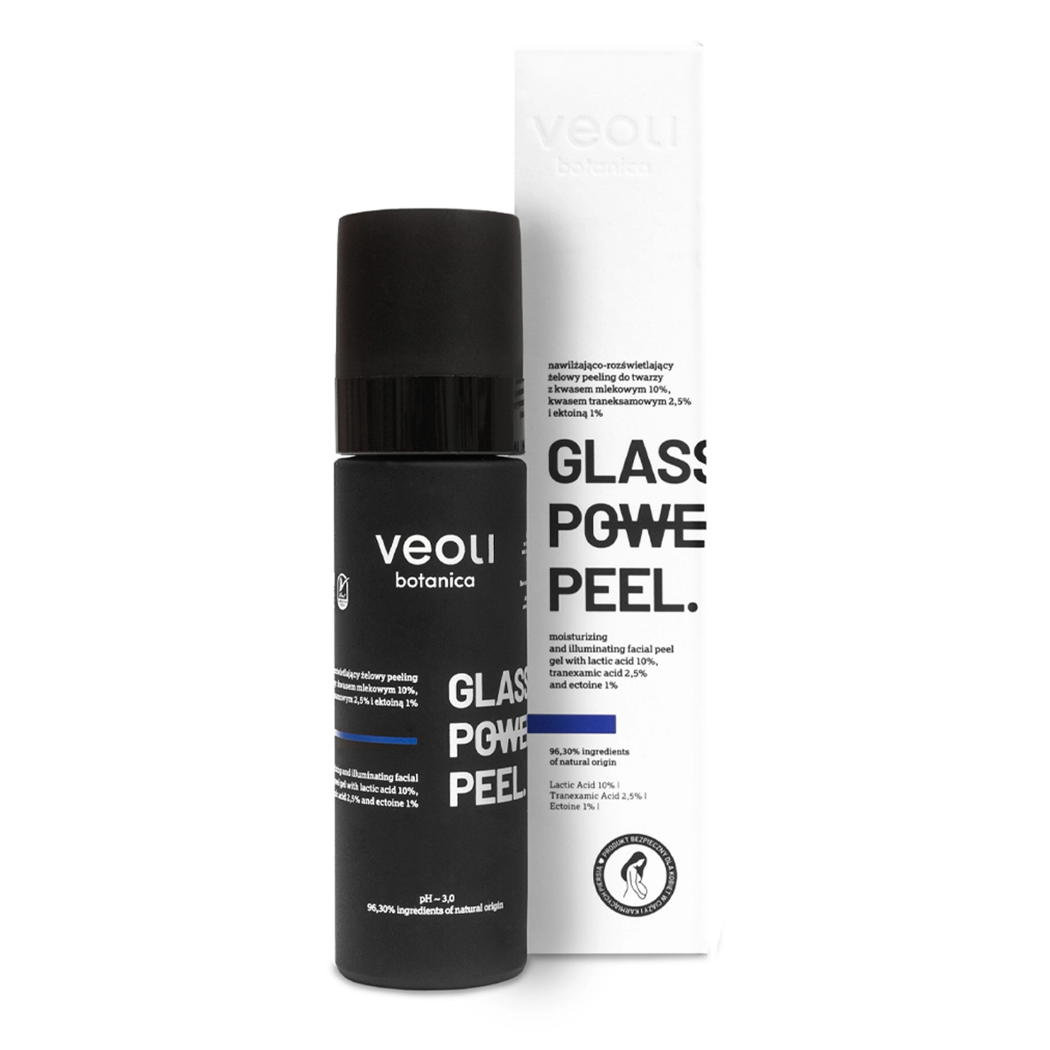 Veoli Botanica - Glass Skin Power Peel - Hydratačný a rozjasňujúci gélový peeling na tvár - 30 ml